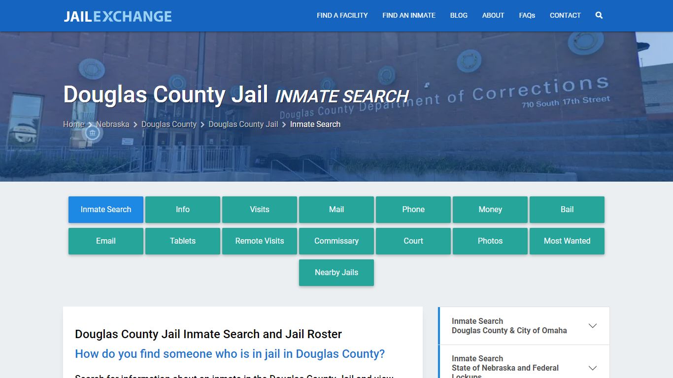 Inmate Search: Roster & Mugshots - Douglas County Jail, NE - Jail Exchange